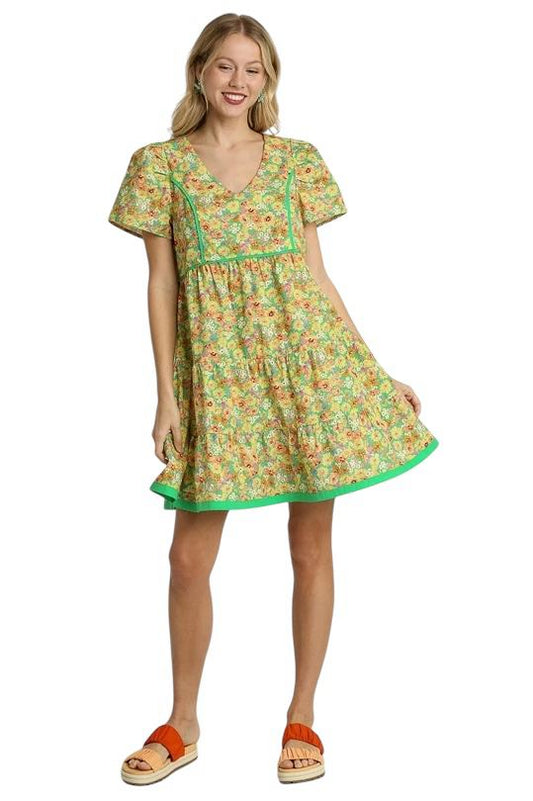 Daily Delight Lime Mixed Dress