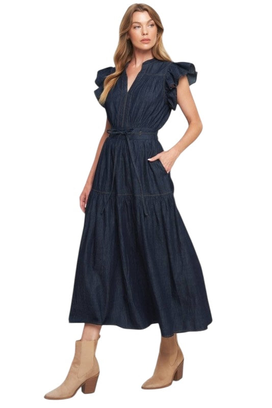 Whispering Wonders Denim Dress