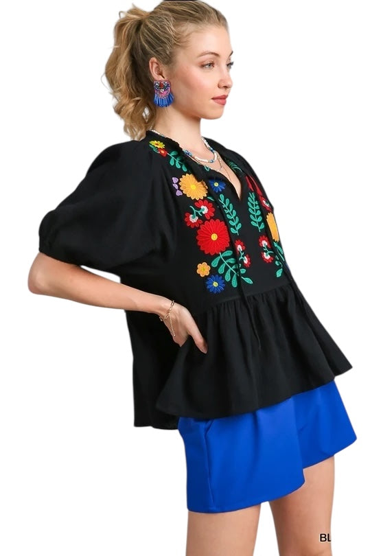 Something Extra Embroidered Top