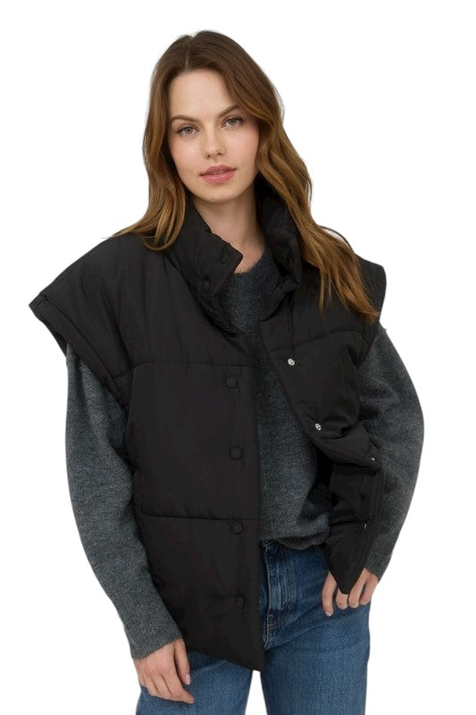 Layered And Polished Puff Vest