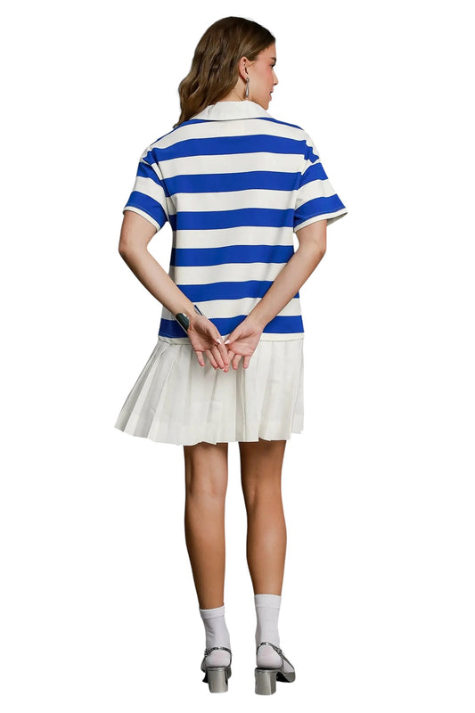 Effortless Cobalt Polo Dress