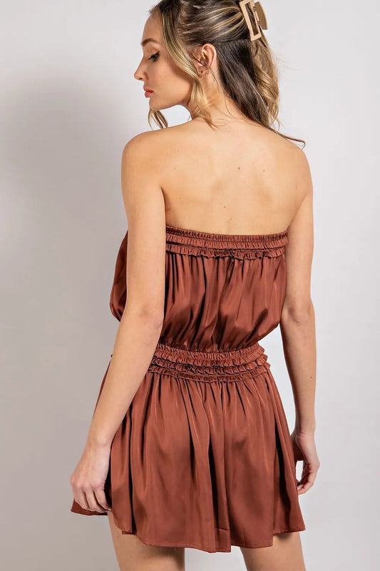 Daydreaming Today Brown Romper
