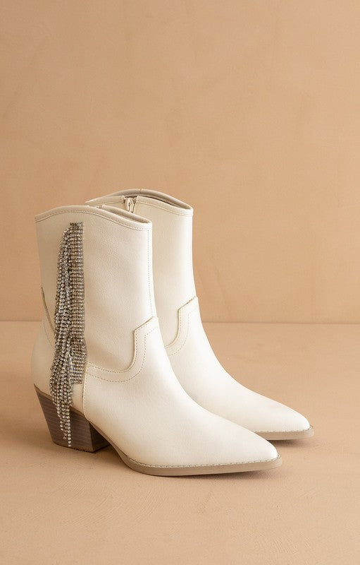 The Rowan Jo White Bootie