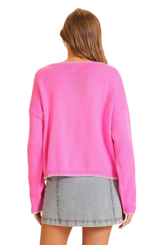 Deck The Halls Pink Sweater