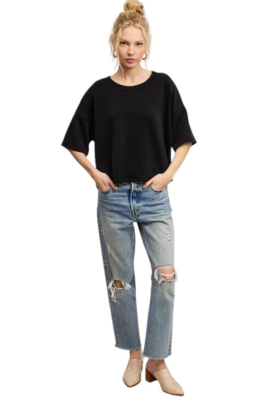 Anytime Modal Black Top