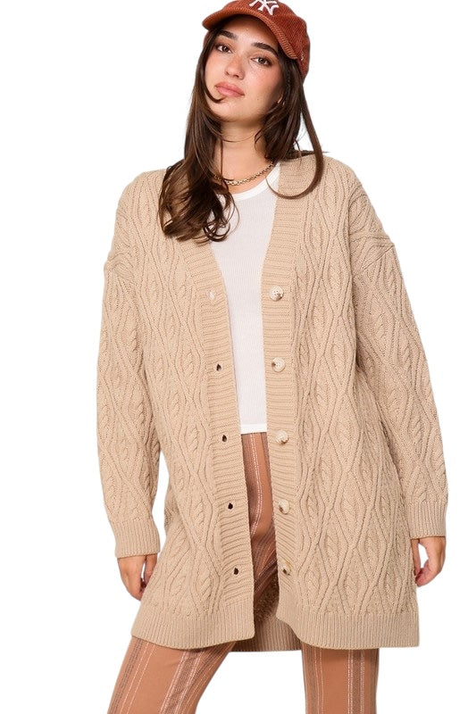 Passing Through Taupe Cardigan