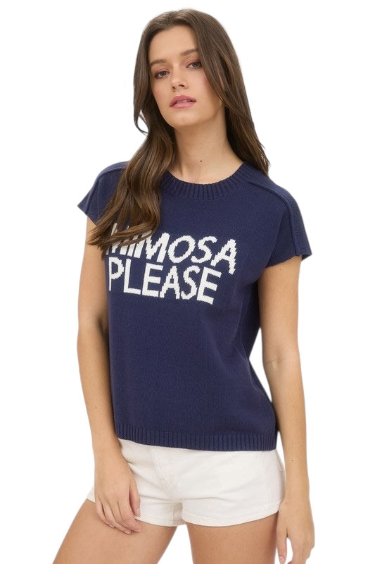 Drinks On You Navy Top