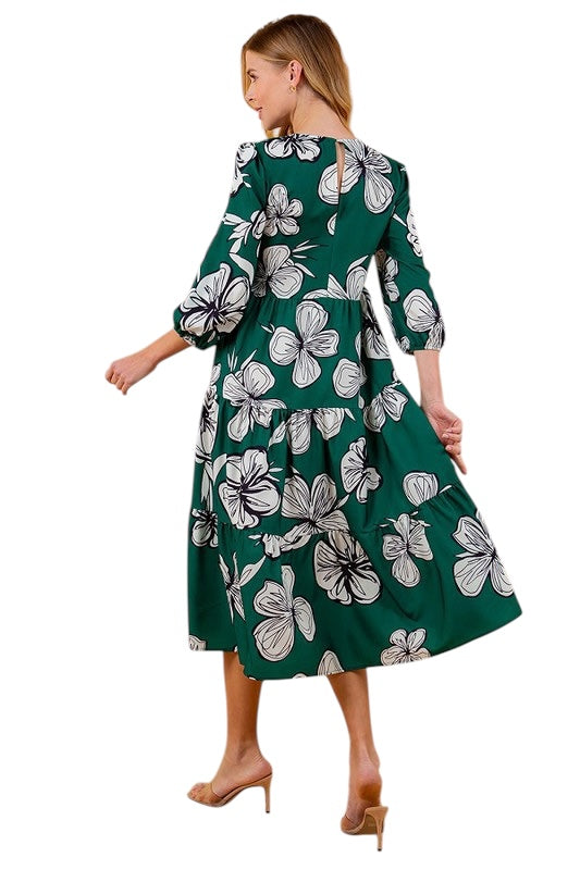 Make It Right Green Printed Dress