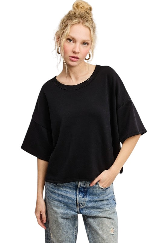 Anytime Modal Black Top