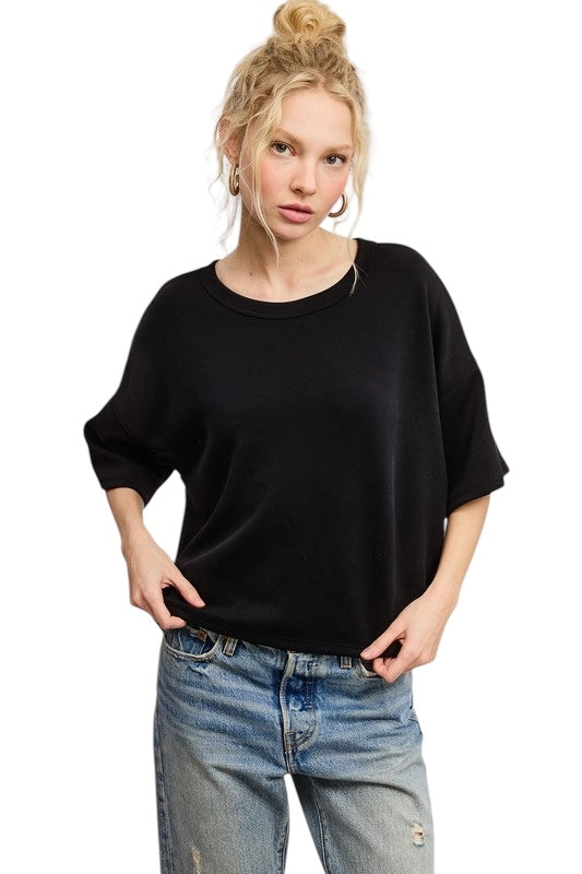 Anytime Modal Black Top