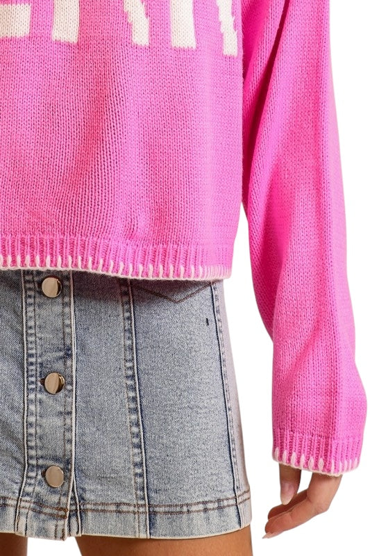 Deck The Halls Pink Sweater