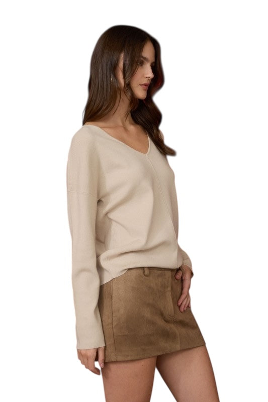Please Tell Me Cream Sweater