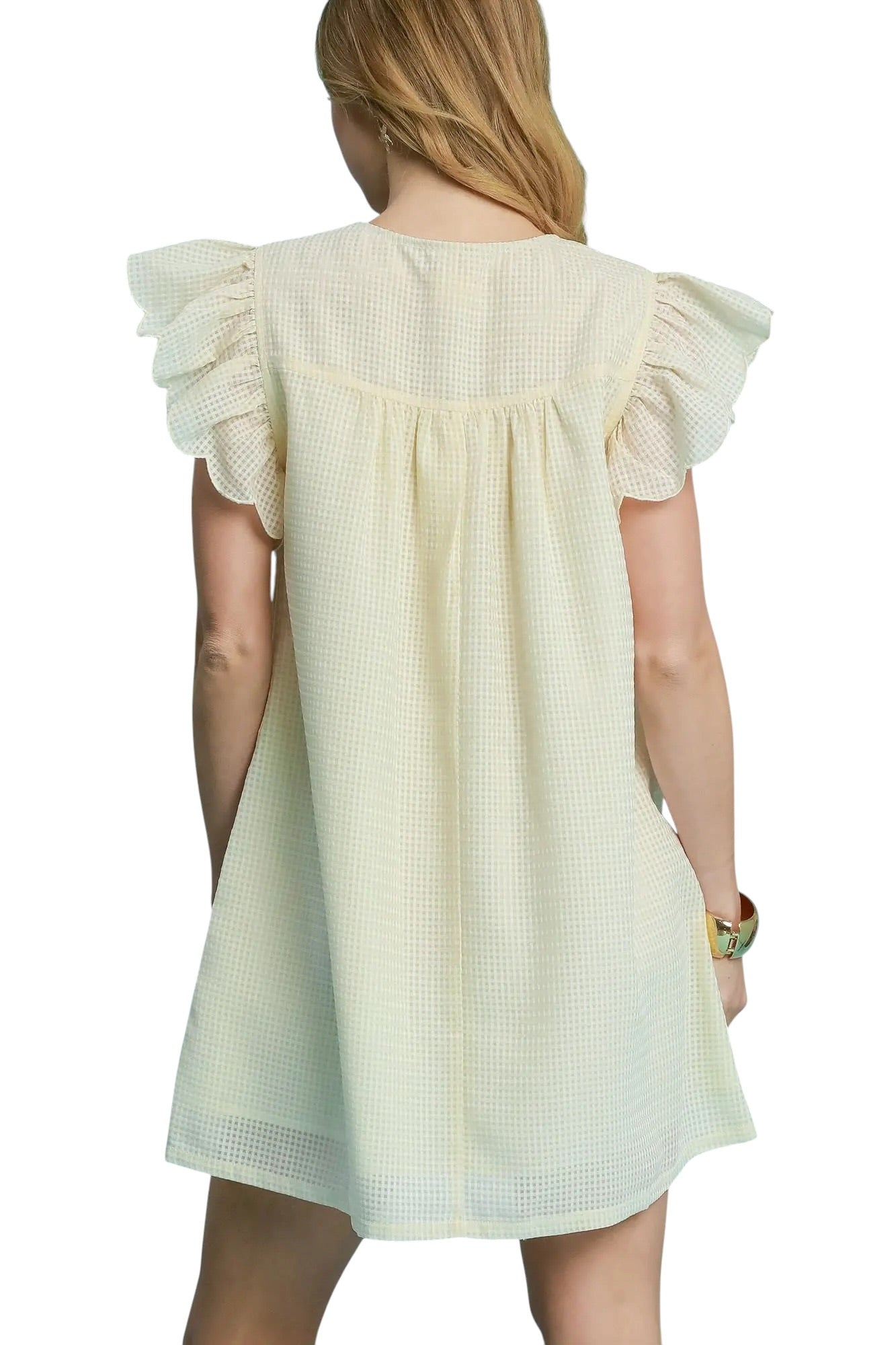 Modern Ruffle Cream Dress