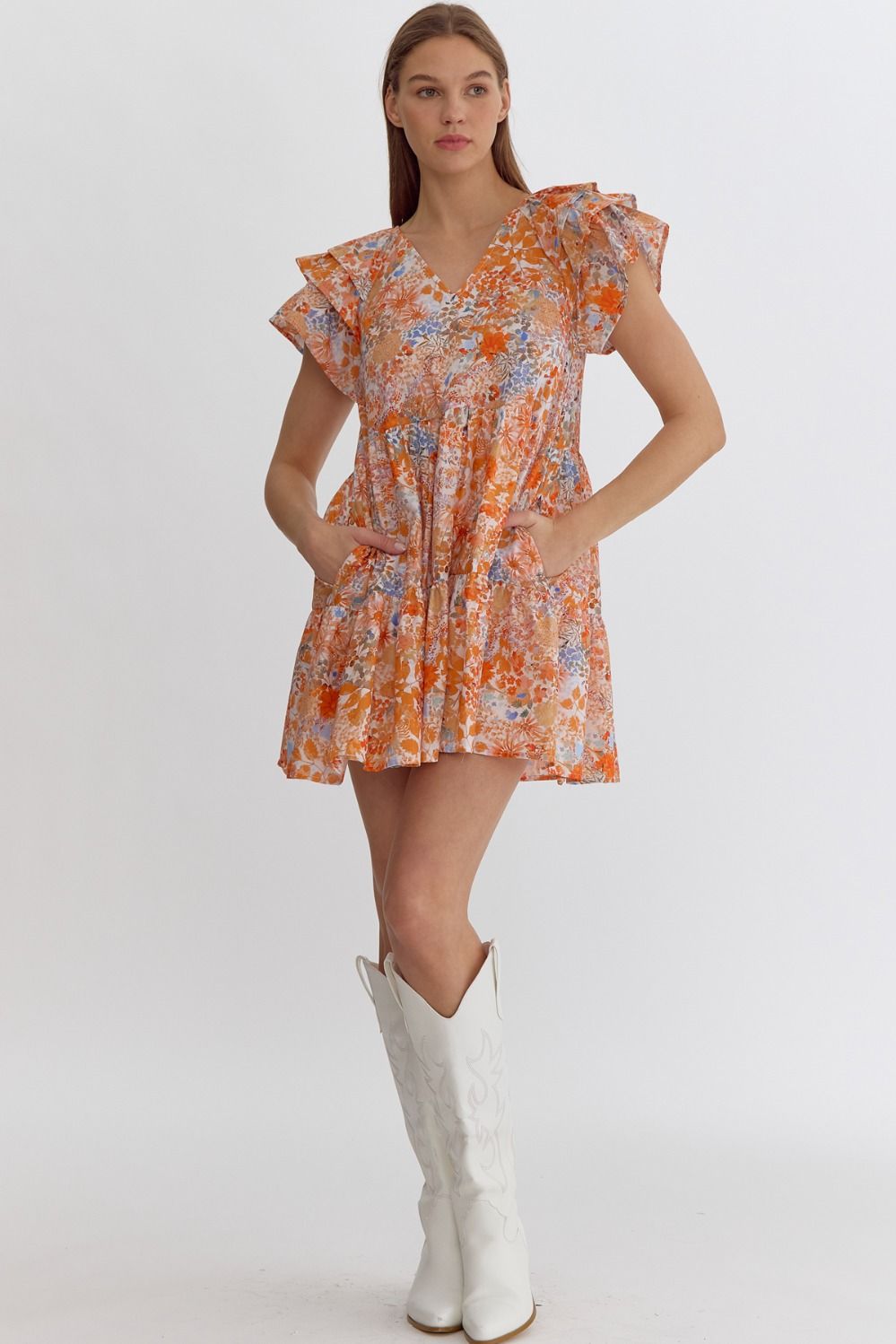 Travel With Me Orange Mix Dress