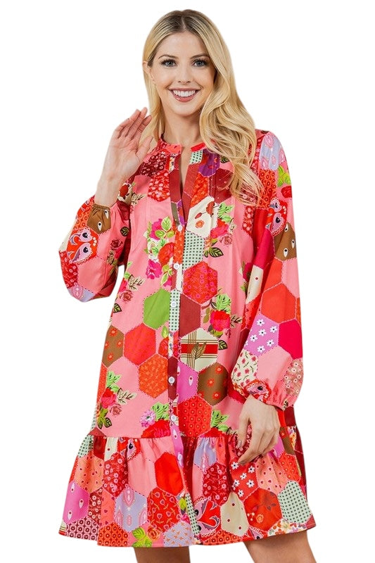 Patchwork Perfection Mixed Dress