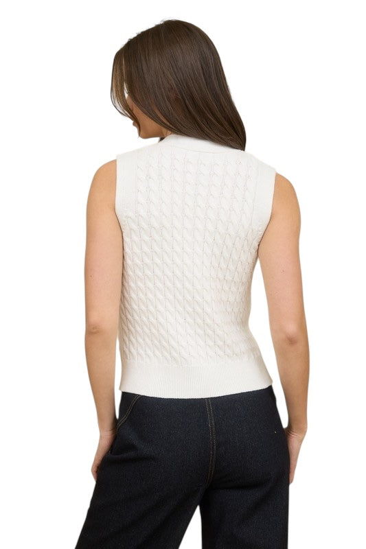 Up To You White Vest