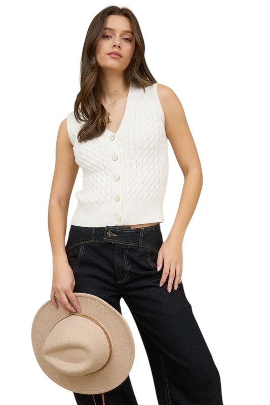 Up To You White Vest