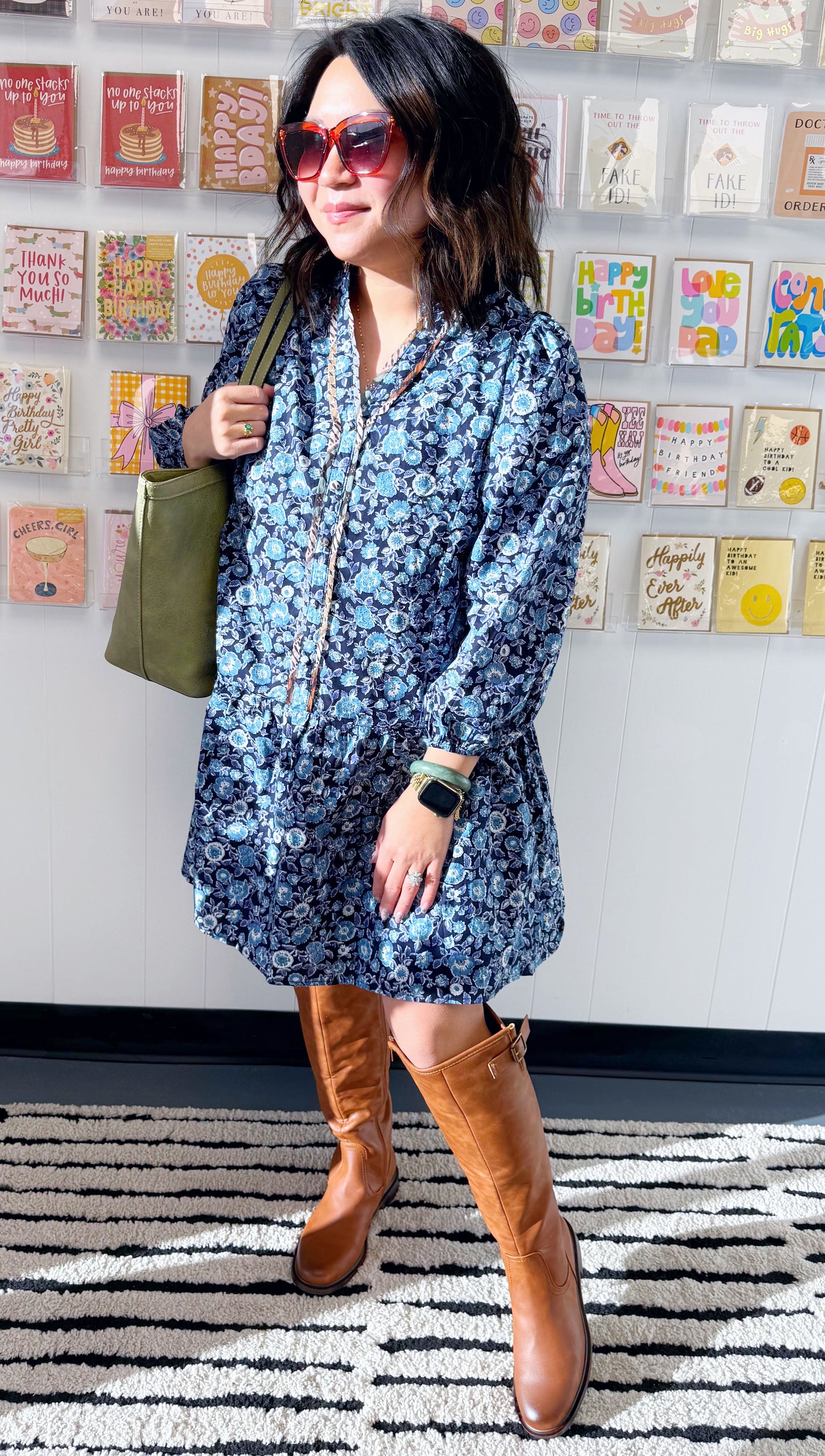 One You Want Navy Mix Dress