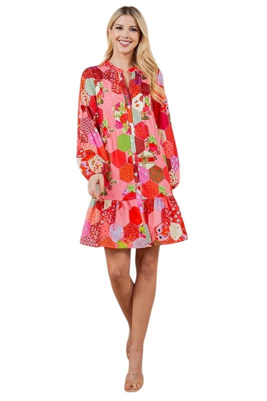 Patchwork Perfection Mixed Dress