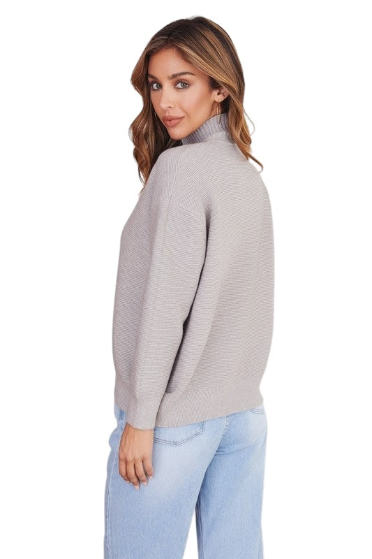 She Stuns In Solids Sweater