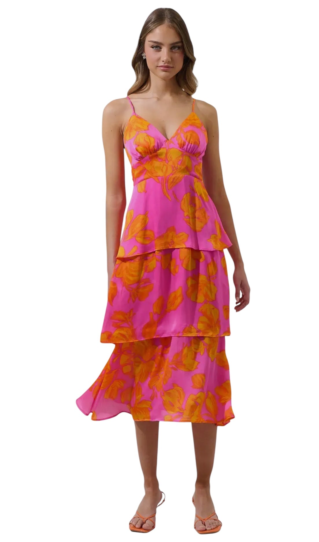 Hold Me Close Neon Orange Dress