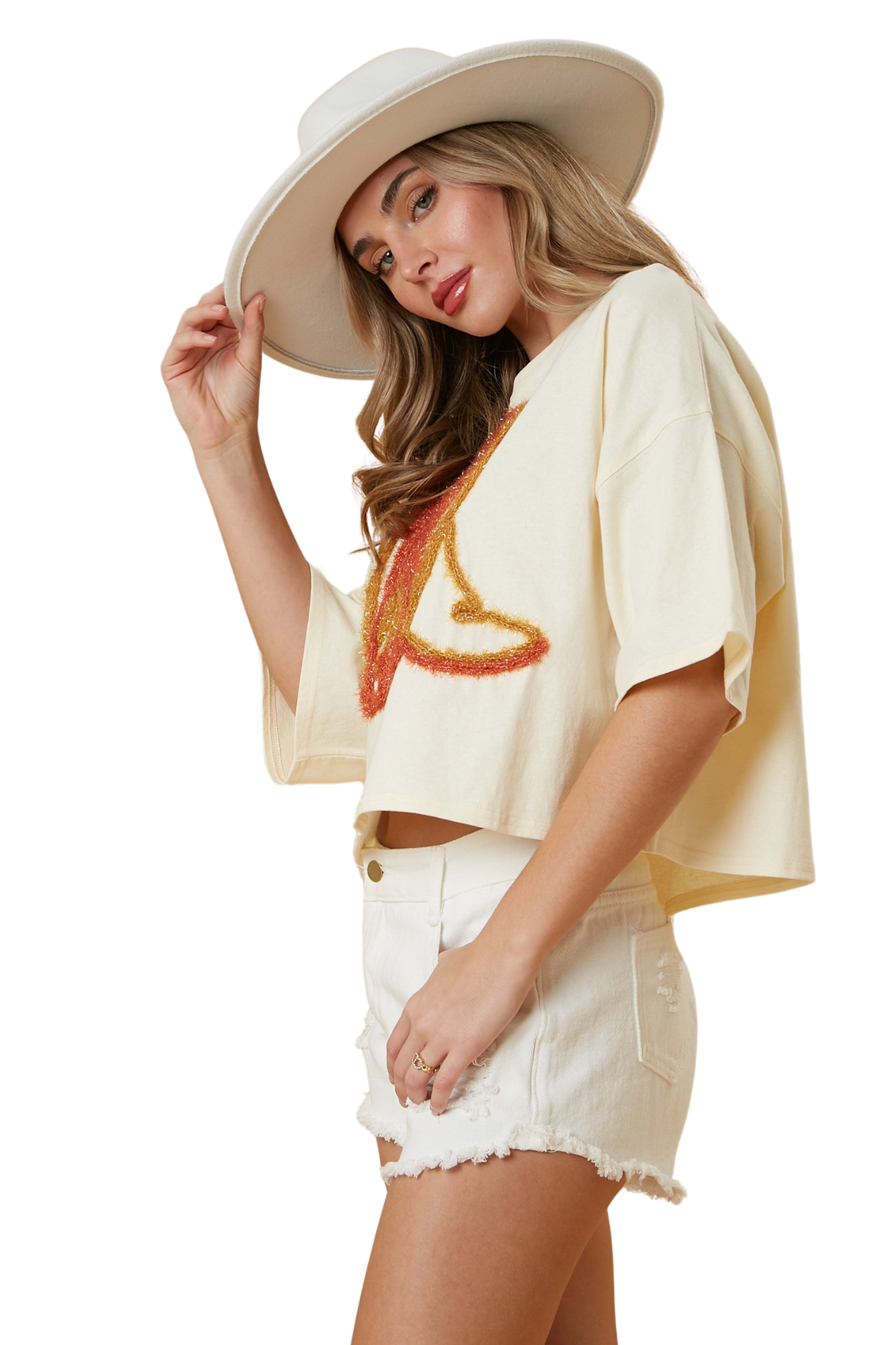 Peach Cowboy Boots Tee