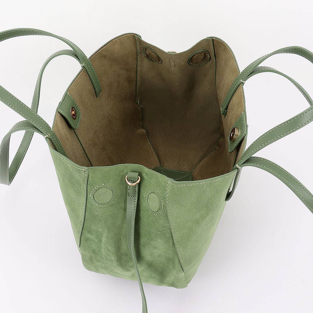 The Mel Suede Tote: Fall Green