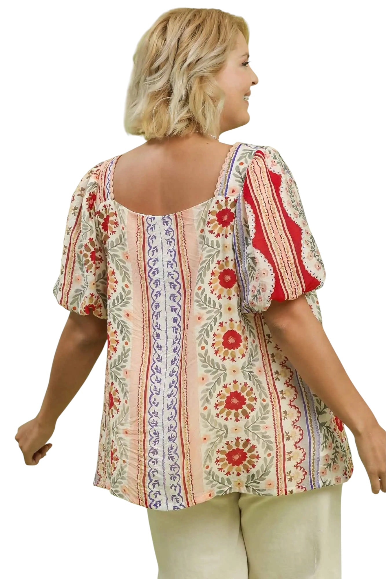 (P) Modern Patchwork Smocked Top