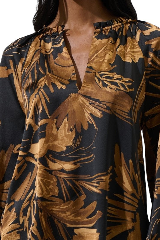 Endless Goals Brown Mix Print Blouse
