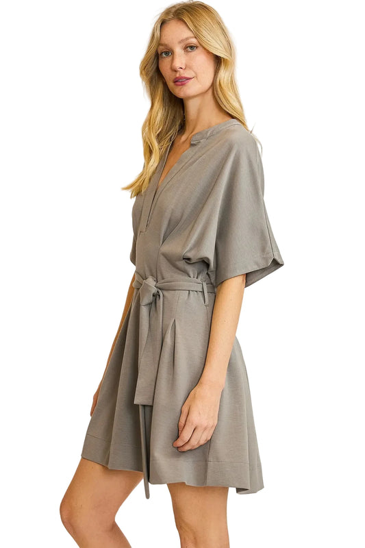 Stone Pleated Dress
