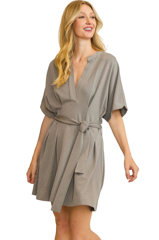 Stone Pleated Dress