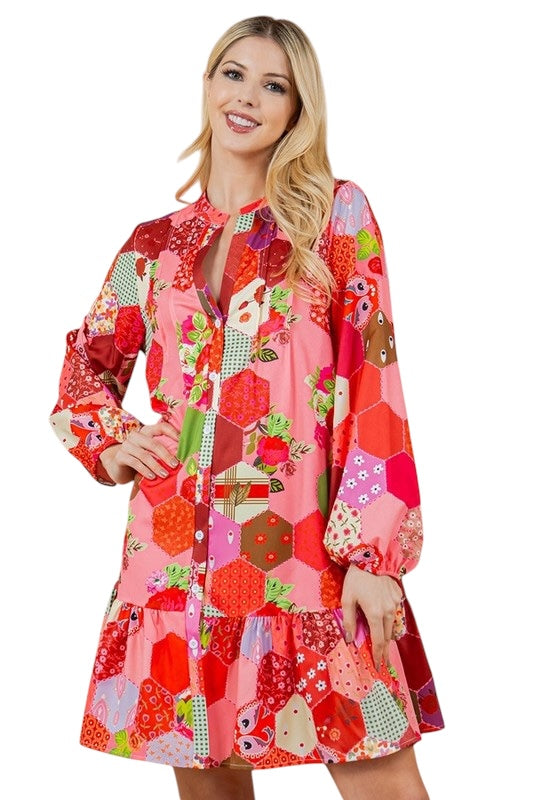 Patchwork Perfection Mixed Dress