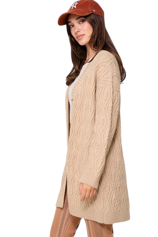 Passing Through Taupe Cardigan