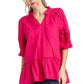 Primped In Fuchsia Babydoll Top