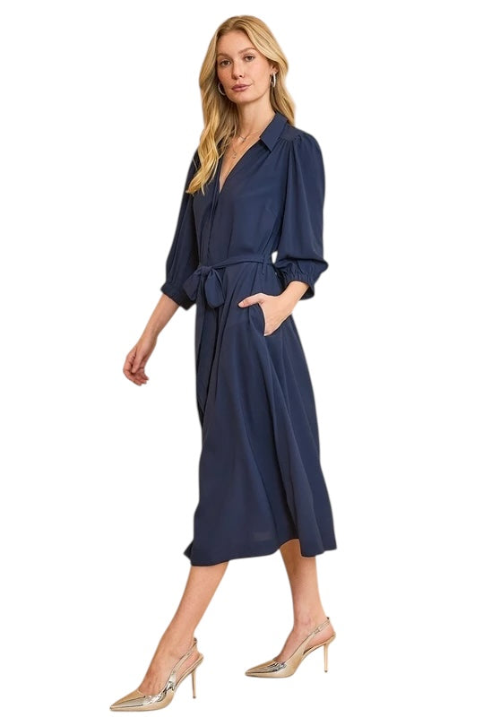It Just Clicked Navy Midi Dress