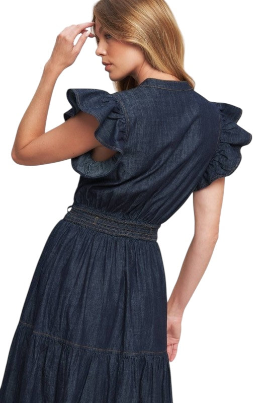 Whispering Wonders Denim Dress