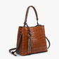 Olivia Croc Hobo Bag: Brown