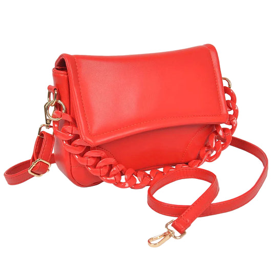 The Addie Flap Bag: Red