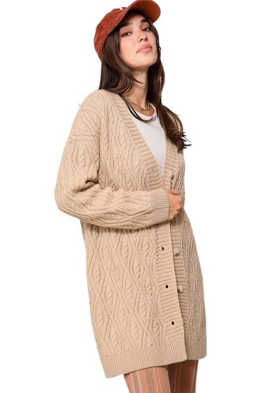 Passing Through Taupe Cardigan