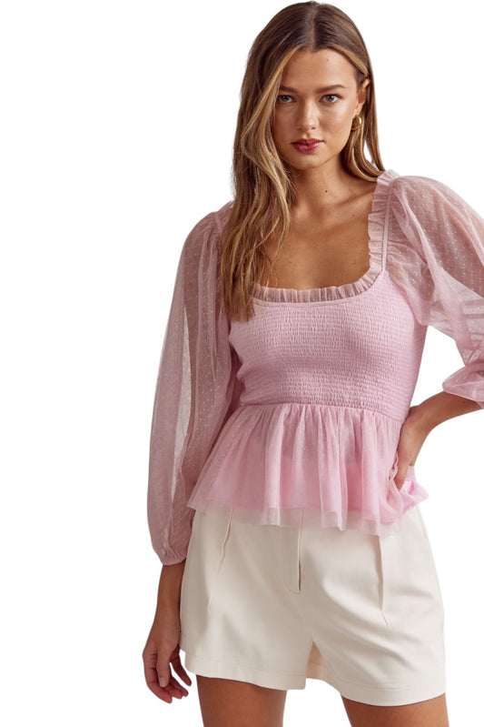 Stay Awhile Rose Pink Top