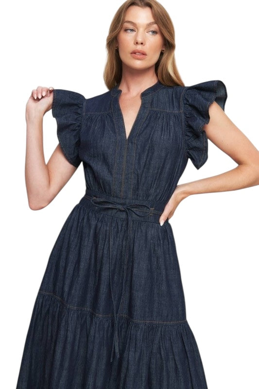 Whispering Wonders Denim Dress