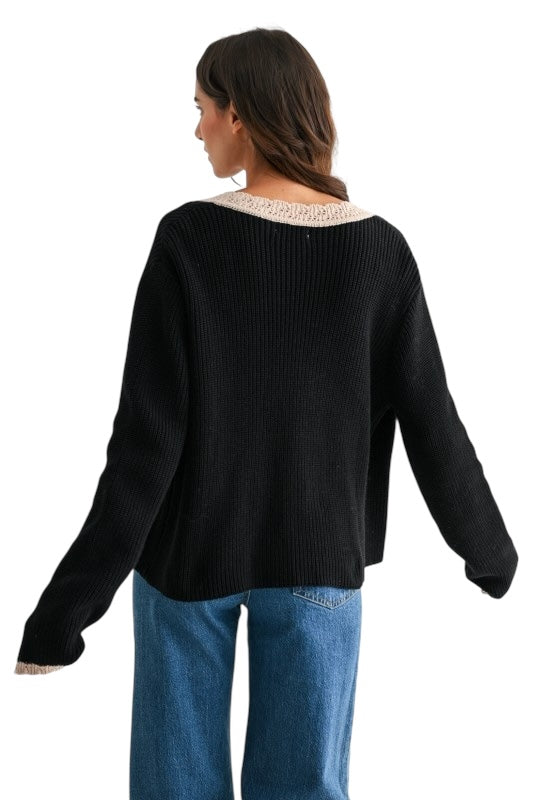 Think On It Black Cardigan