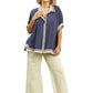 Everyday Chic Blue Linen Top