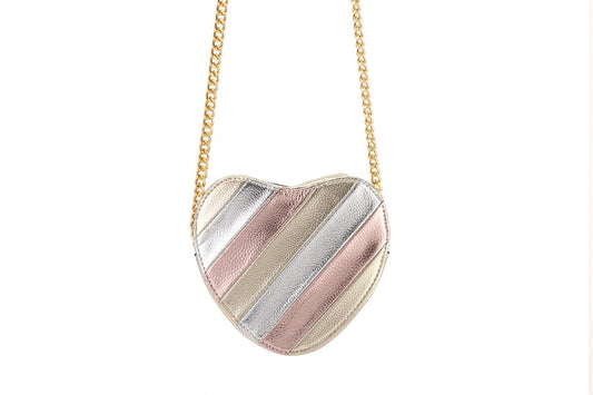 Off The Chain Heart Crossbody In Golds