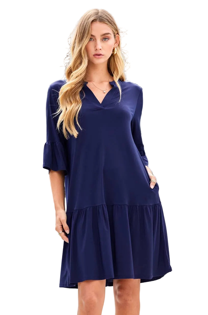 Carly Navy Swing Dress
