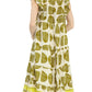 Abstract Print Olive Mix Midi Dress