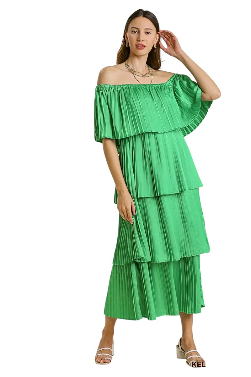 Elevated Satin Kelly Green Maxi