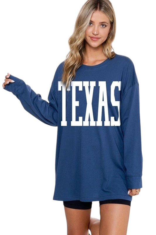 She Likes It Blue Texas Top