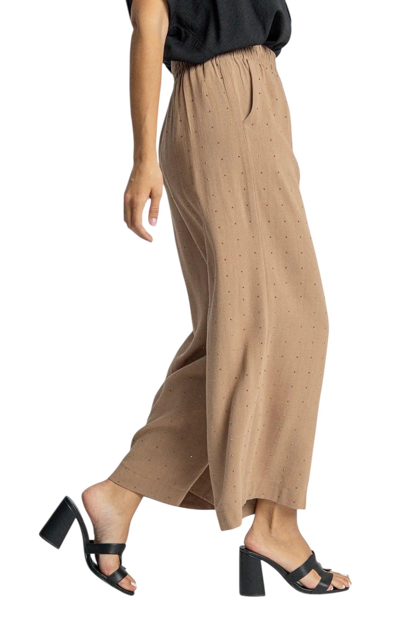 Done Deal Tan Studded Pant