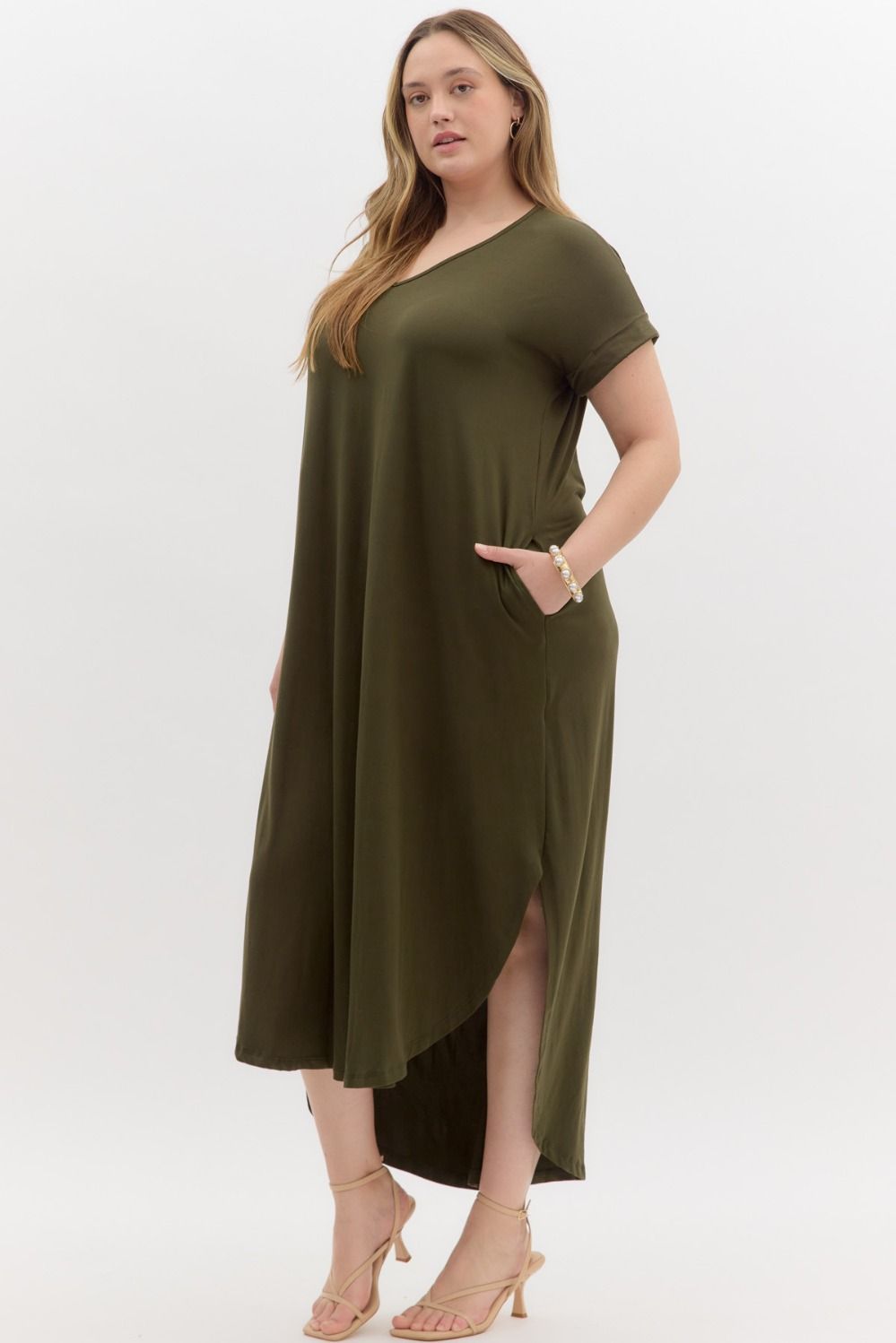 Swing Into The Store Olive Dress